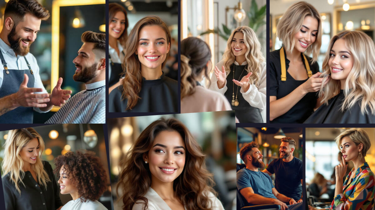 Receptionist calmly handling client calls after staff walkout — part of the 24-Hour Team Crisis Plan for salons and barbershops to protect revenue, client trust, and appointment continuity.