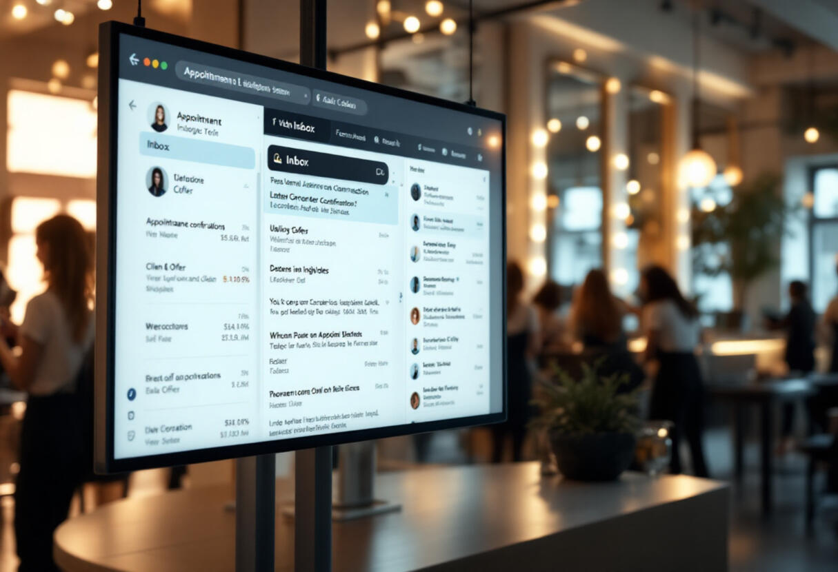 Hairdressing clients Barber Clients Hairdressing courses, barber course Receptionist calmly handling client calls after staff walkout — part of the 24-Hour Team Crisis Plan for salons and barbershops to protect revenue, client trust, and appointment continuity.